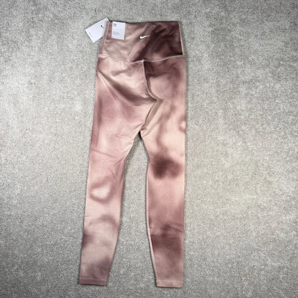 NWT Nike‎ One Women's XS High Rise Full Length Dri-Fit Leggings Mauve Ombre